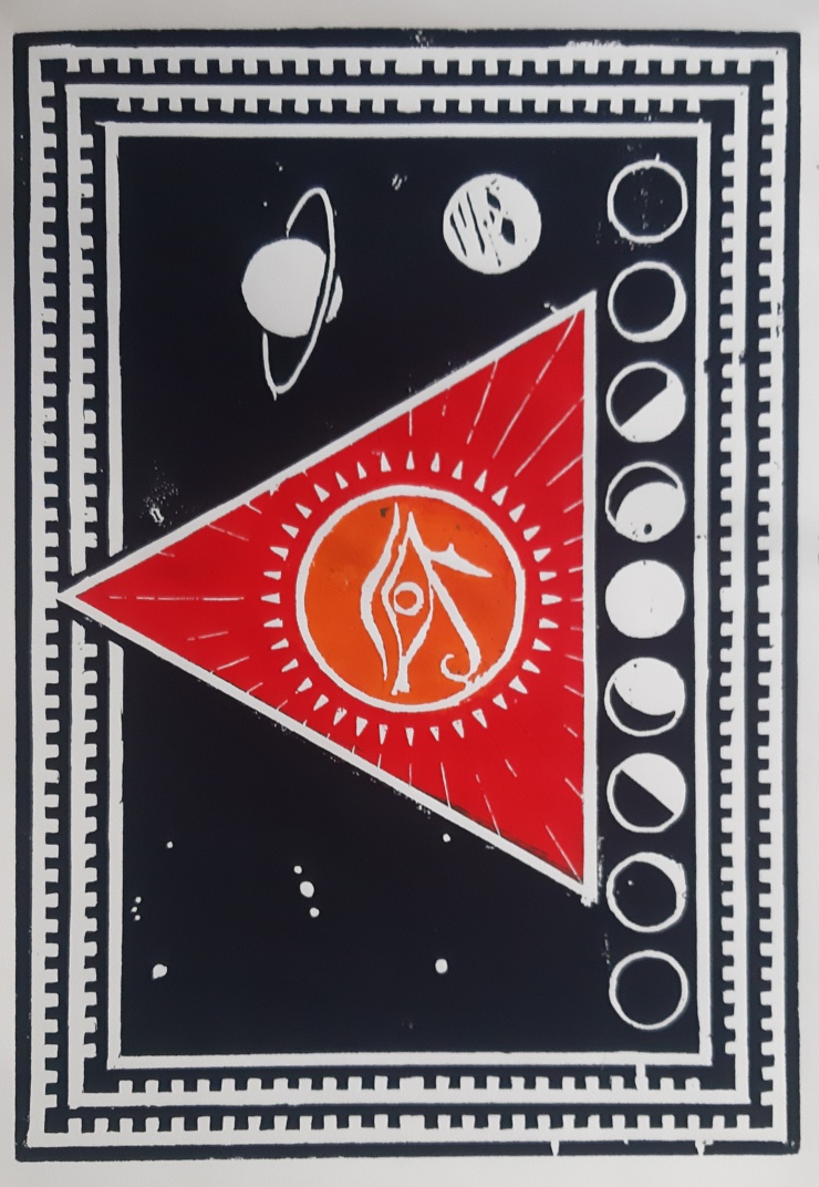 Das Auge des Ra (Holzschnitt)